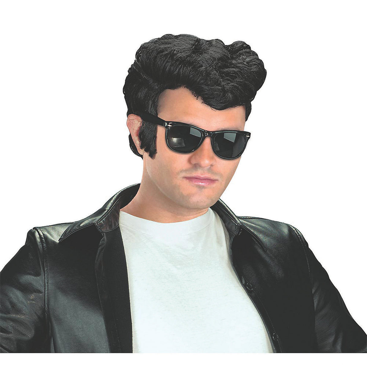 Classic Greaser Black Wig for 50s Theme Costume Parties and Halloween Events