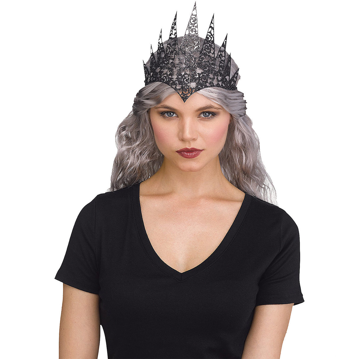 Festive Black Flexible Glitter Crown for Parties Costumes and Holiday Celebrations