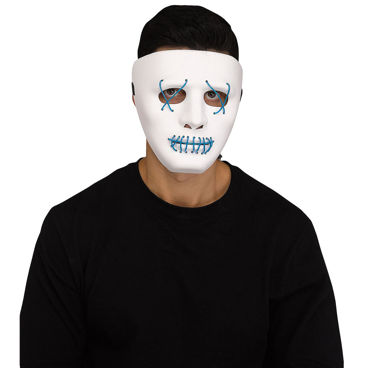 Unique Bluestring White Mask for Halloween Parties and Spooky Costume Events
