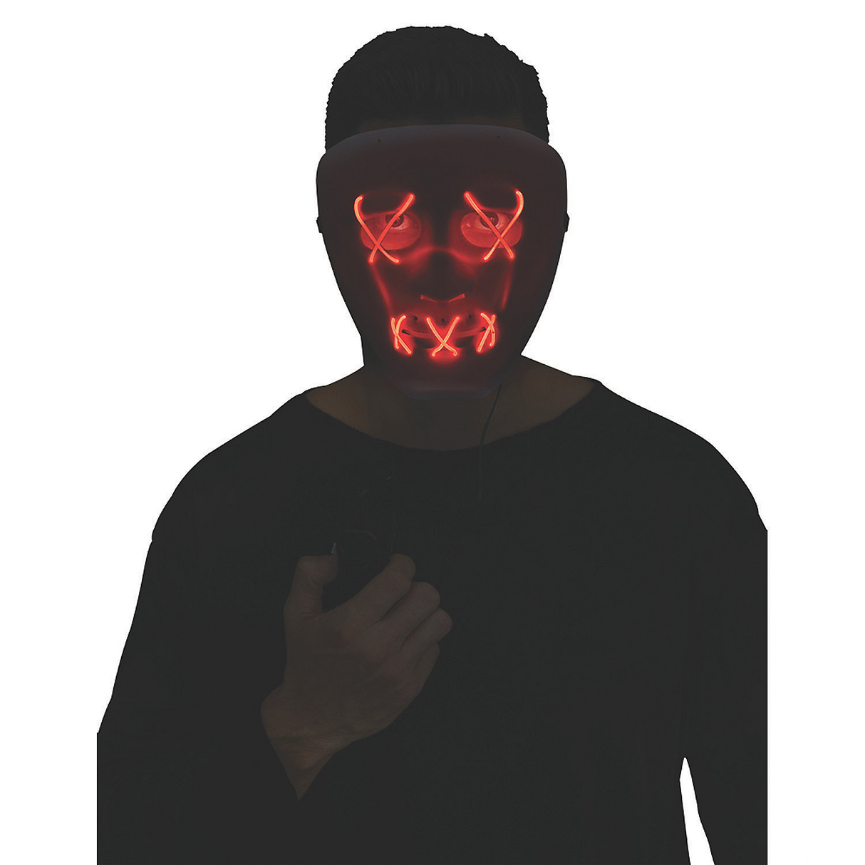 Unique LED Red String Illumo Mask for Halloween Costumes Parties and Spooky Events