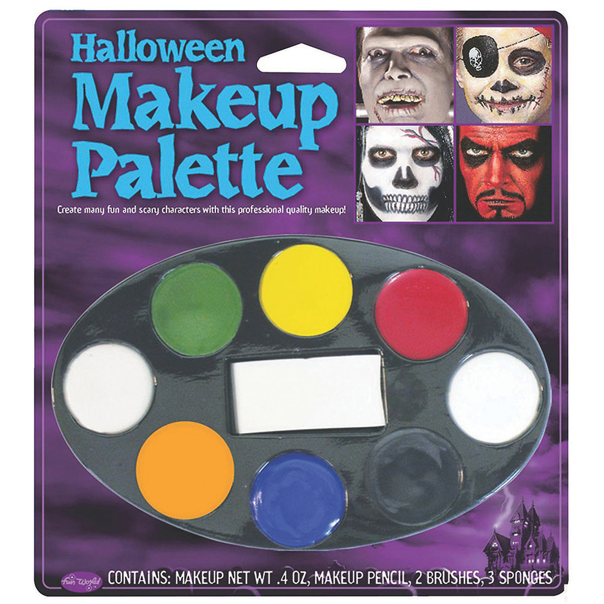 Professional Halloween Makeup Tray with 8 Colors for Costumes Parties and Performances