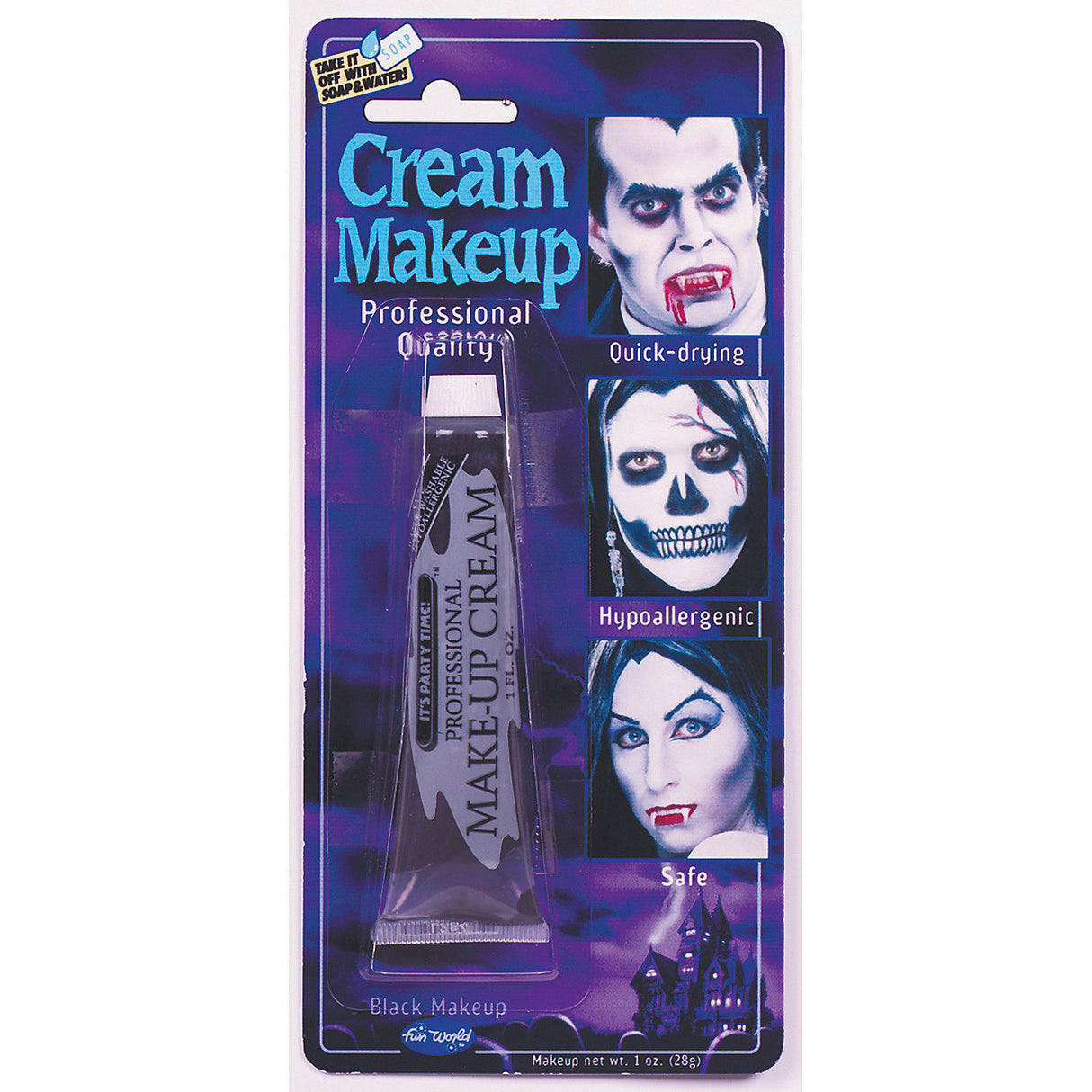 Water Soluble Black Cream Make-Up for Halloween Costumes and Creative Face Painting