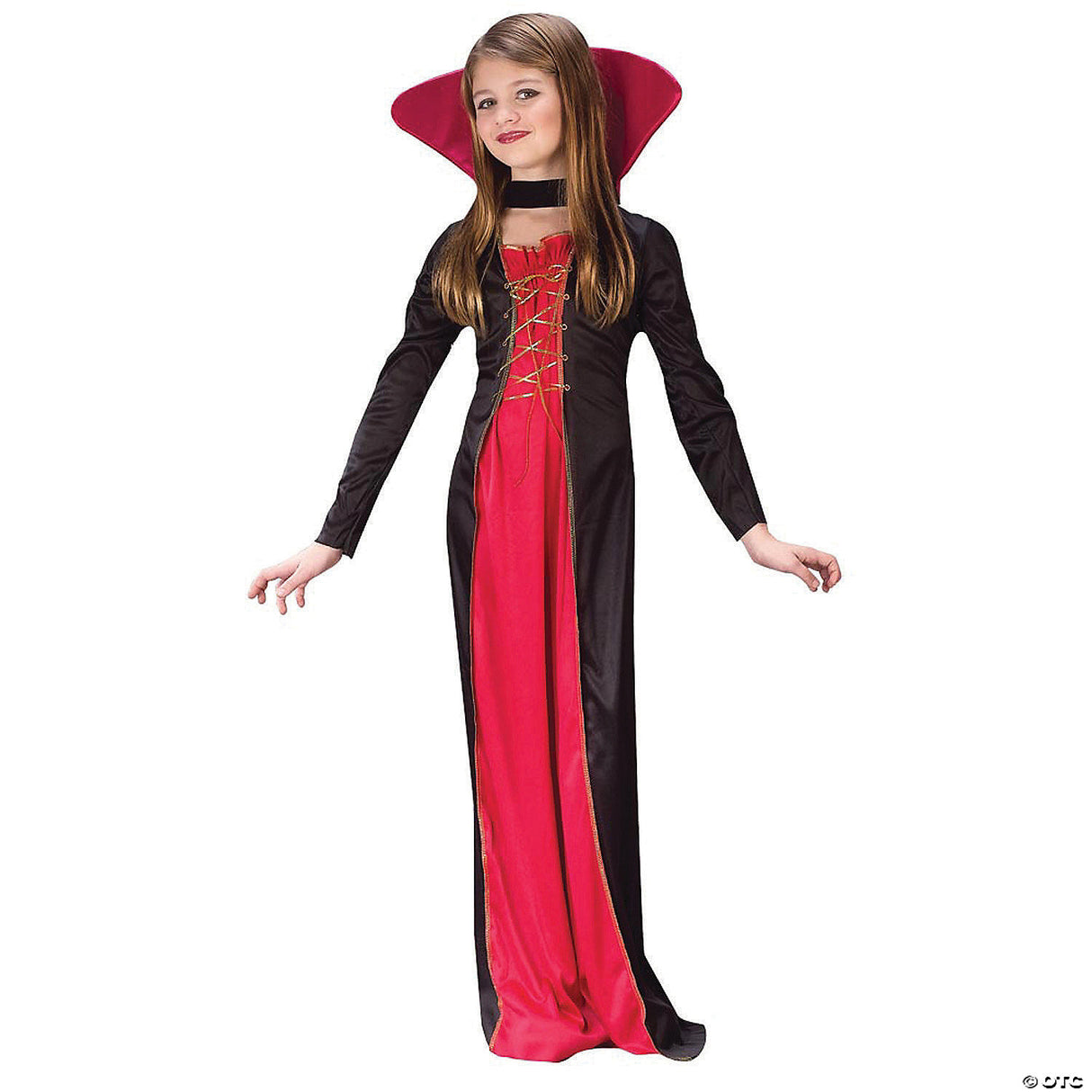 Elegant Girl's Victorian Vampiress Costume for Halloween Themed Parties and Dress-Up Events