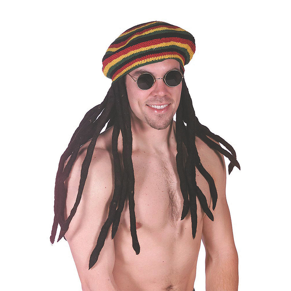 Colorful Rasta Tam With Dreadlocks for Halloween Costumes and Creative DIY Ensembles