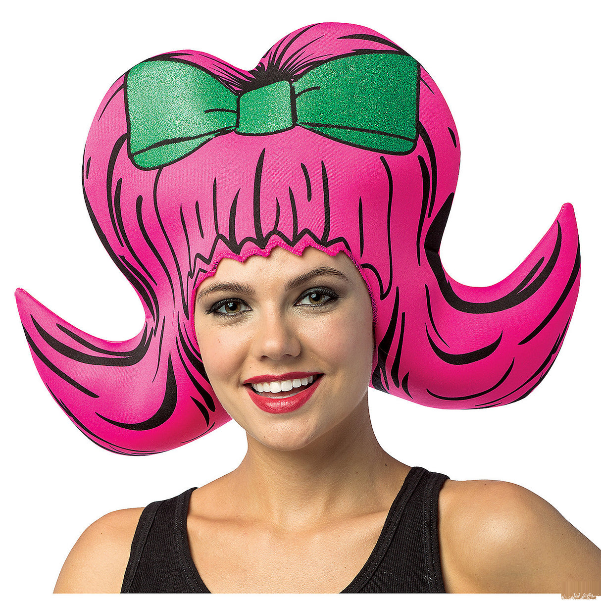 Funny Bouffant Pink Foam Wig for 50s Housewife Costume Halloween Parties and Themed Events