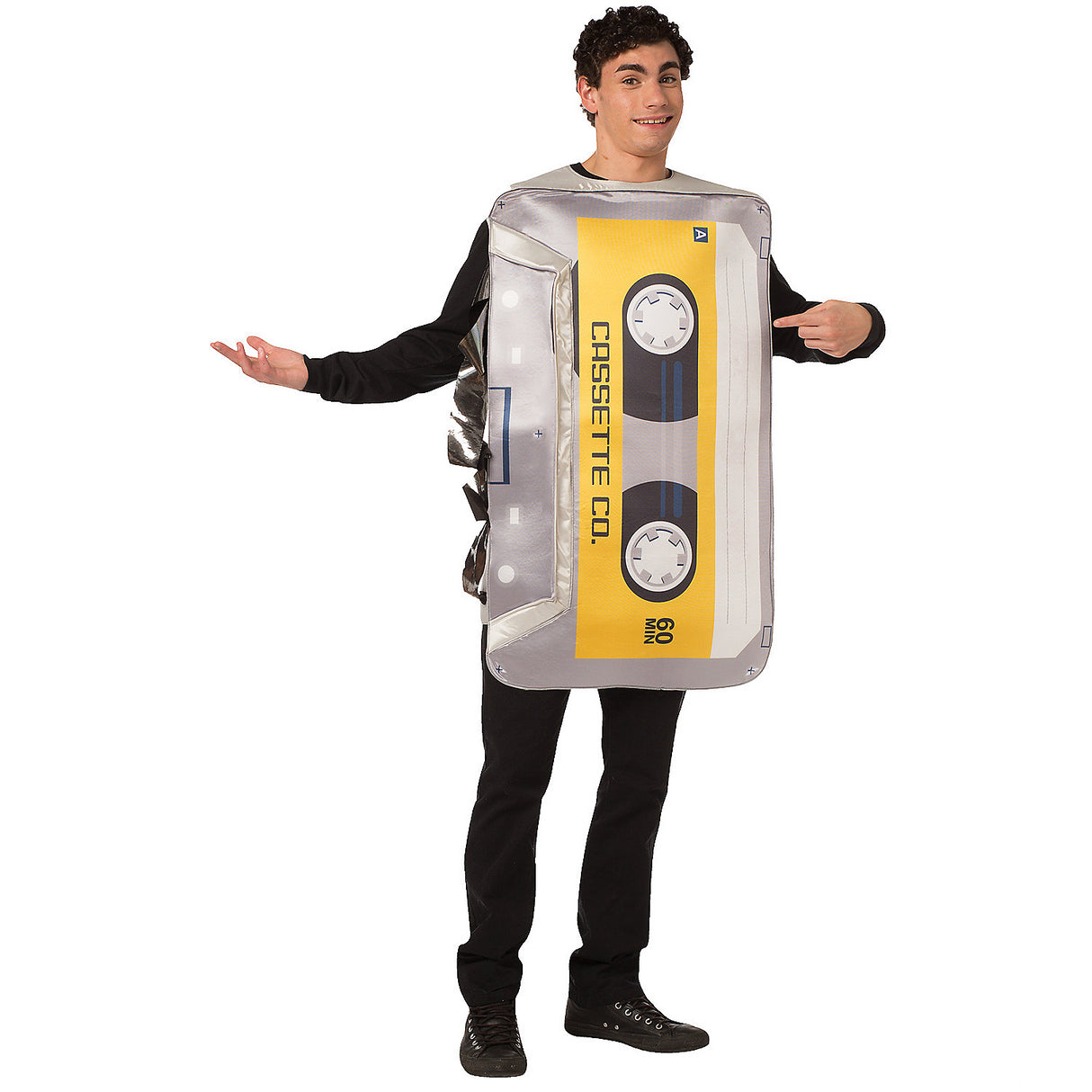 Vintage Mix Tape Tunic Adult Costume for Halloween Parties Retro Events and Fun Celebrations