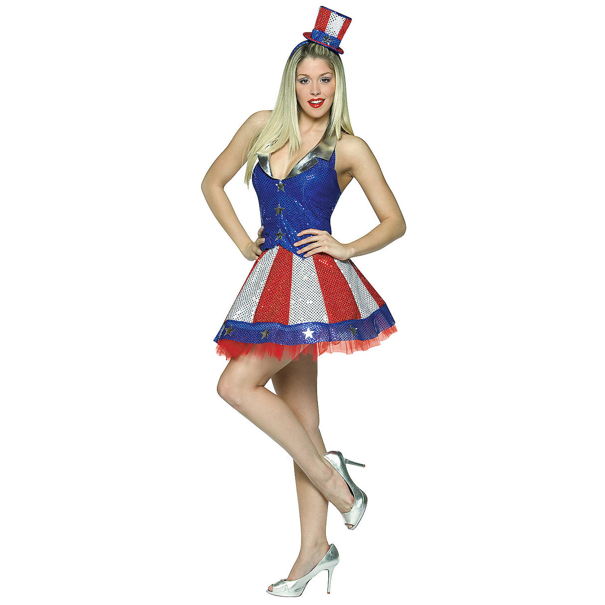 Patriotic Aunt Samantha Adult Costume for Fourth of July Celebrations and Themed Events