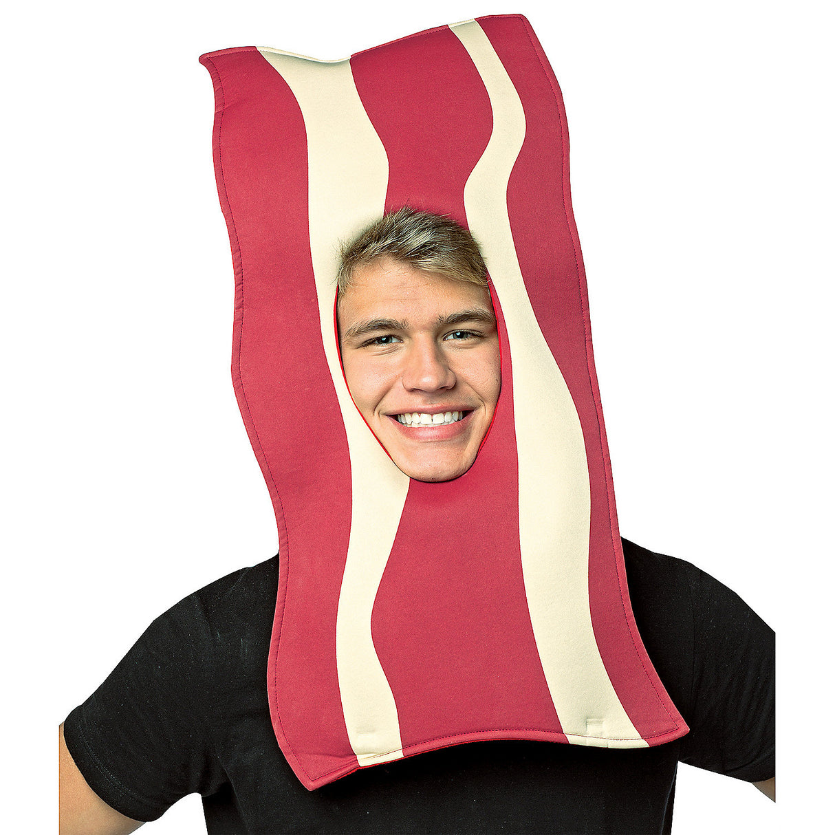 Fun Adult Bacon Mask for Humorous Parties and Costume Events