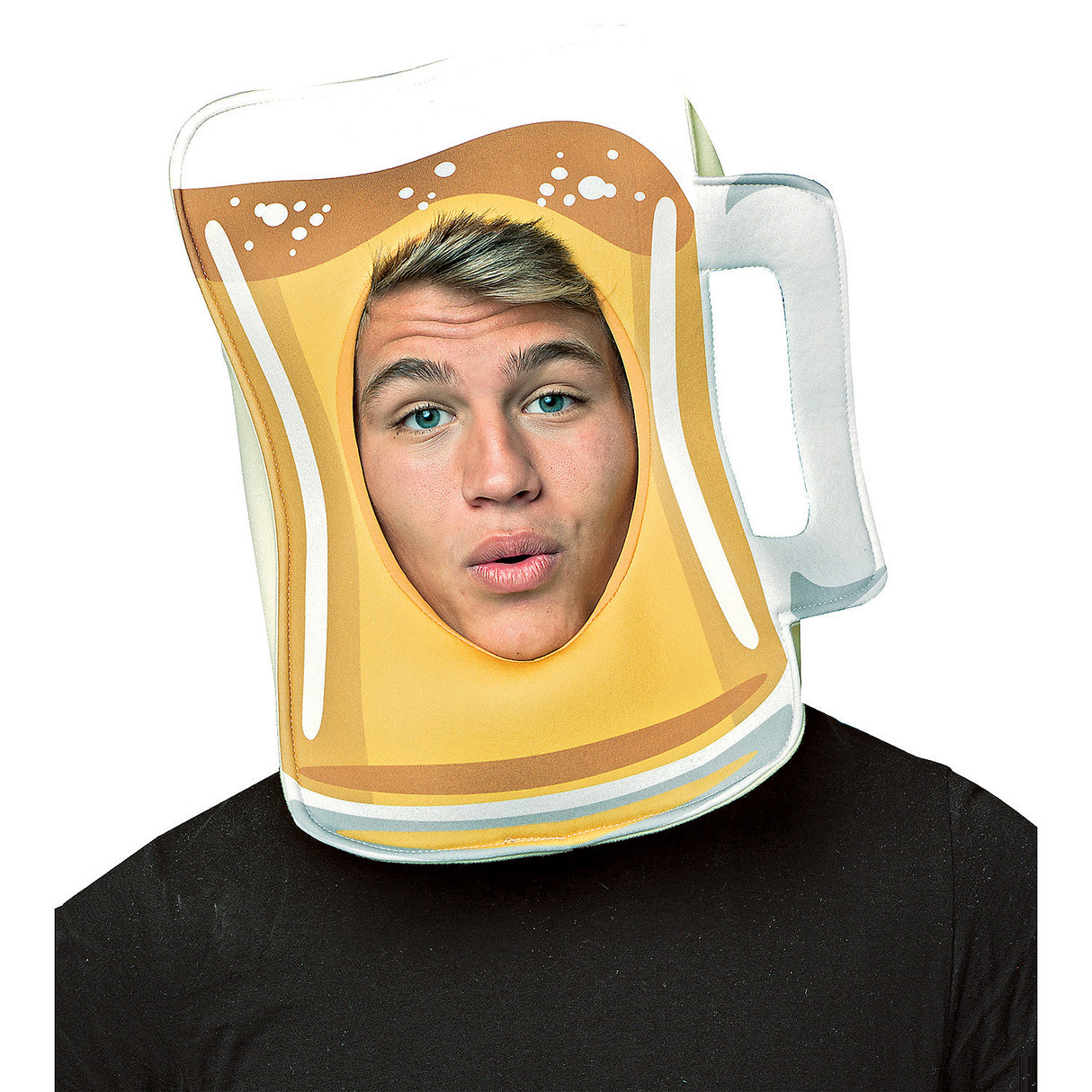 Open Face Adult Beer Mug Mask for Fun Costumes Parties and Themed Events
