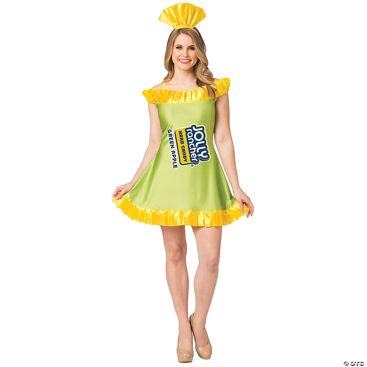 Ultra Cute Jolly Rancher Apple Dress Costume for Halloween Parties and Sweet Treat Themed Events