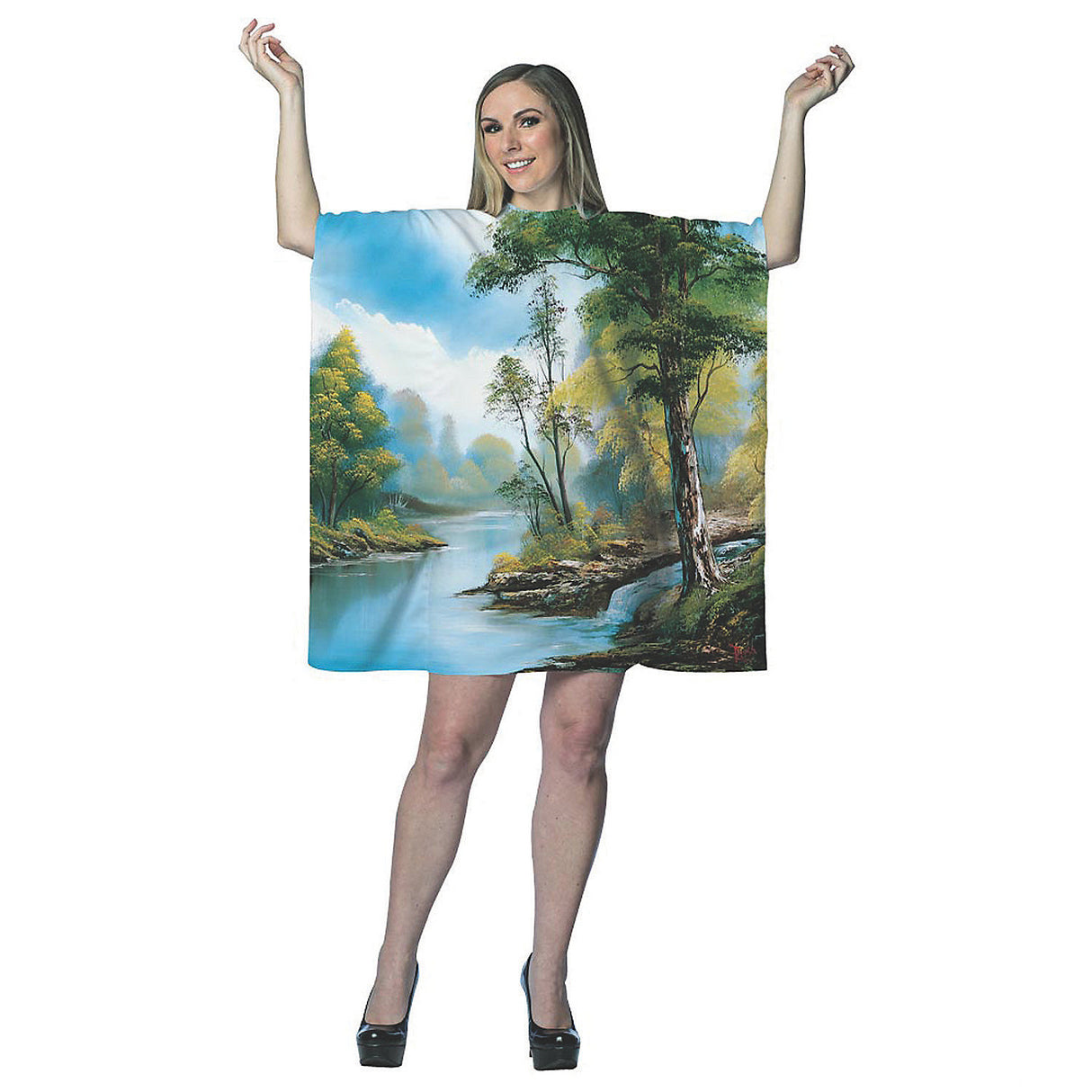 Gorgeous Bob Ross Painting Dress for Art Lovers Halloween Parties and Gallery Openings