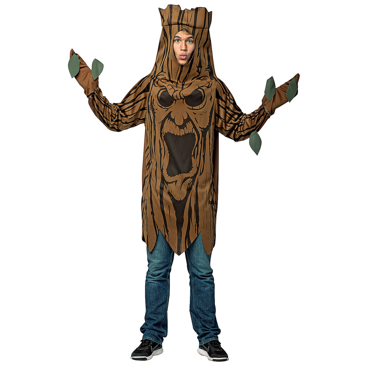Scary Tree Adult Halloween Costume Tunic with Branch Sleeves