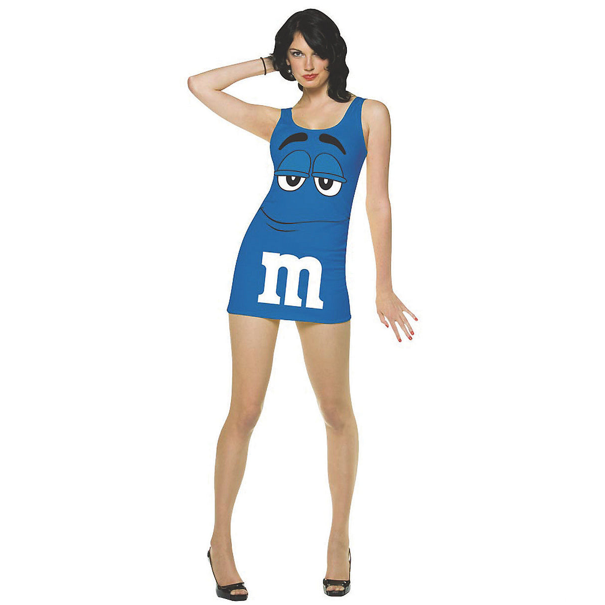 Bright Blue M&M Tank Dress Costume for Halloween Parties and Women's Costume Events