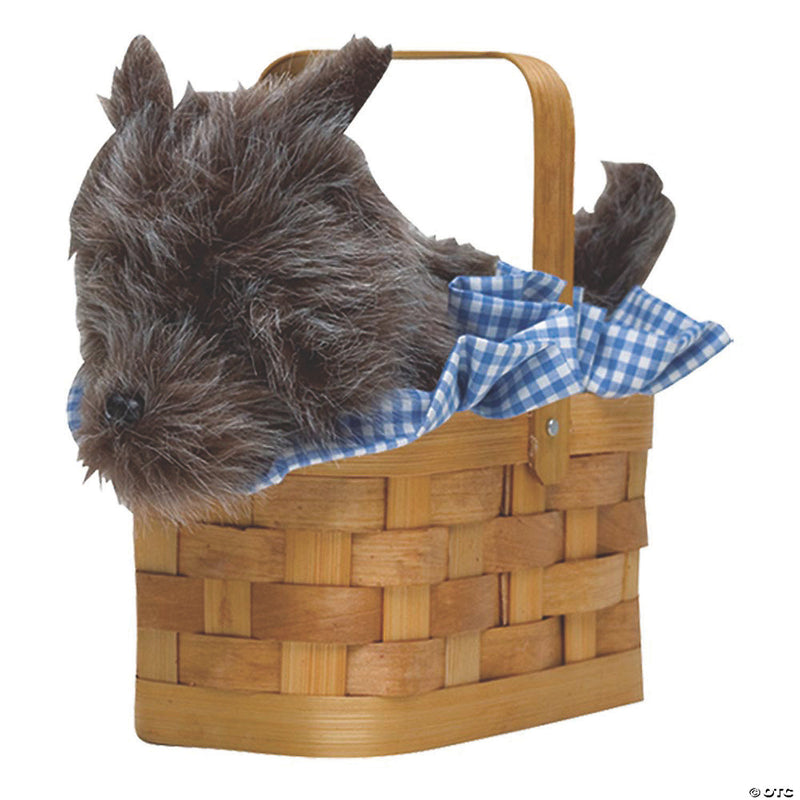 Wooden Purse Doggie Basket with Plush Fur Puppy for Kids and Animal Lovers