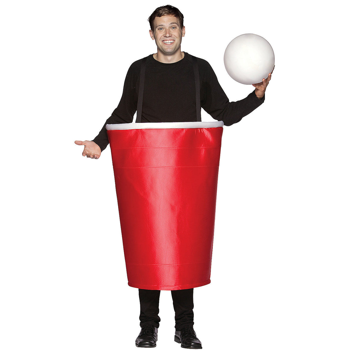 Funny Red Beer Pong Cup Costume for Halloween Parties and Festive Celebrations