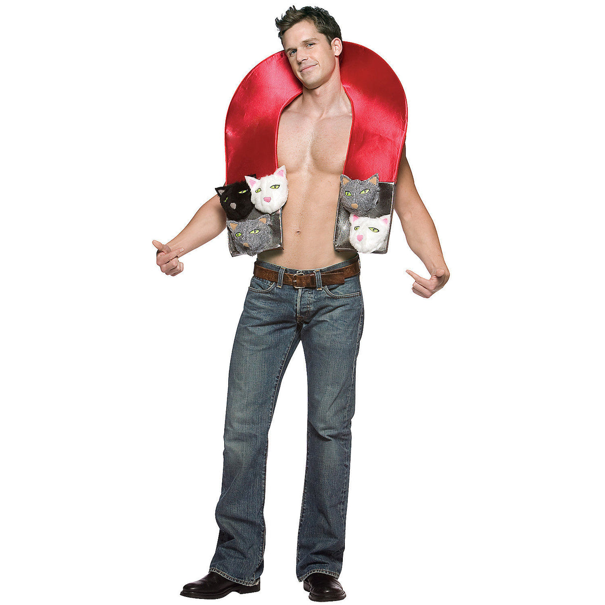 Humorous Pussy Magnet Adult Costume for Halloween Parties and Funny Dress Up Events