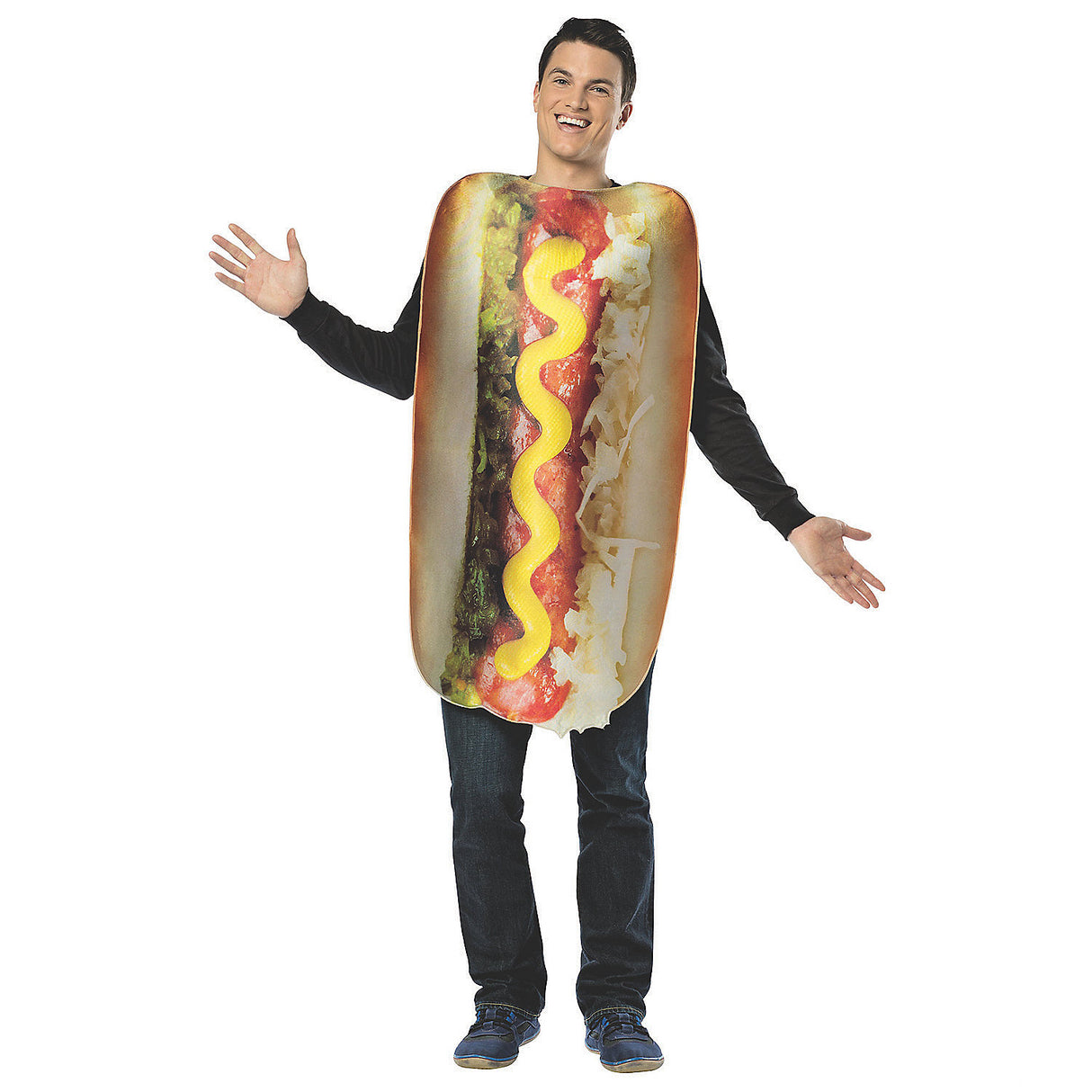 Funny Adult Loaded Hot Dog Costume for Halloween Parties Sporting Events and Fun Gatherings