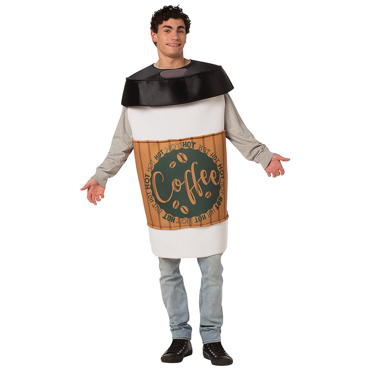 Fun Coffee 2 Go Adult Costume for Halloween Parties and Group Costumes