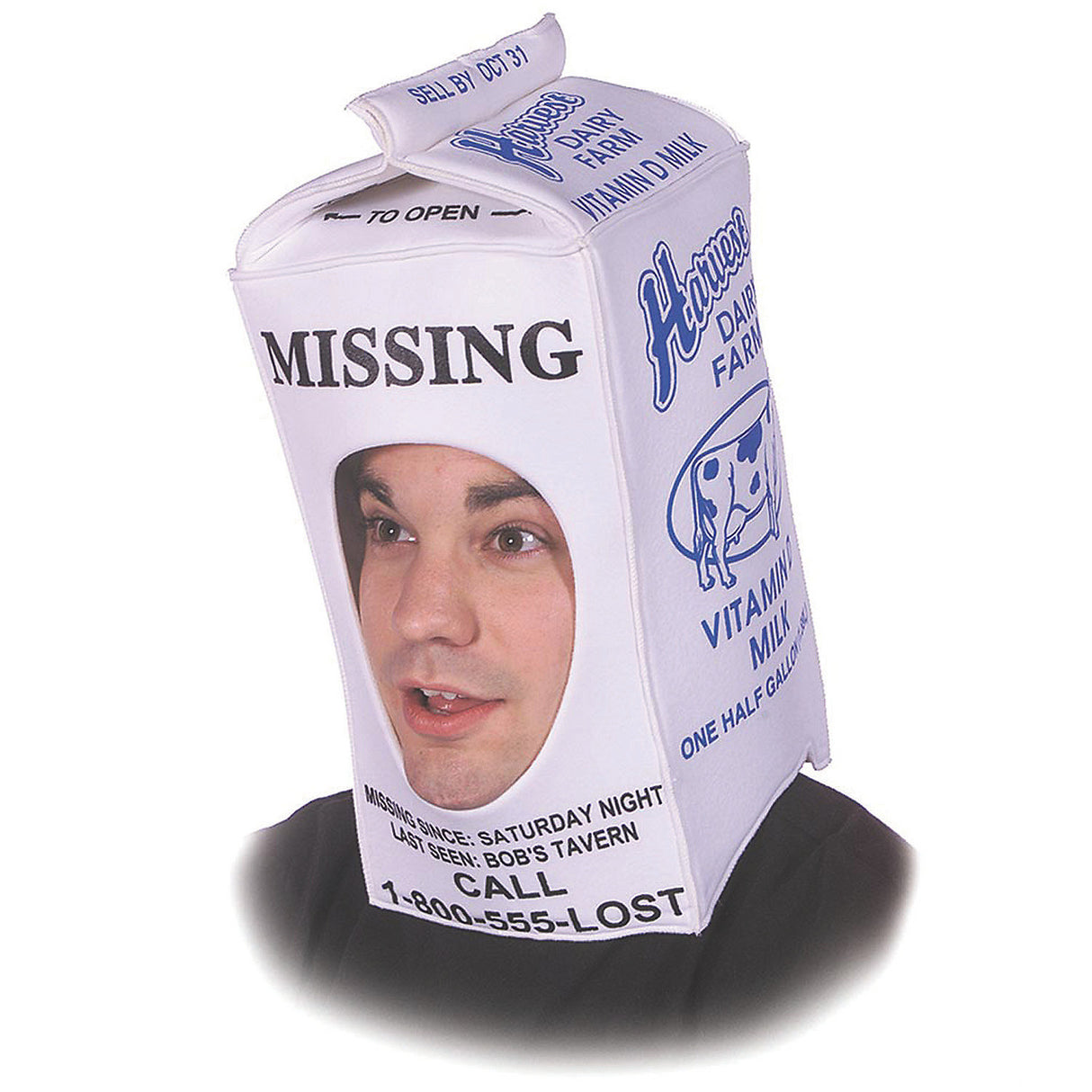 Funny Milk Carton Hat for Halloween Parties Costume Events and Winter Celebrations