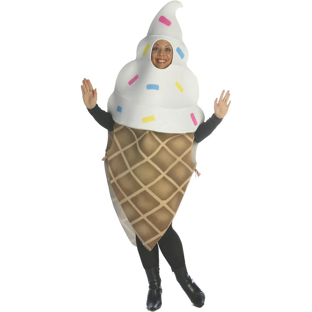 Funny Adult Ice Cream Cone Costume for Halloween Parties and Festive Celebrations