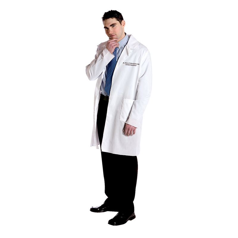 Funny Lab Coat Costume with Name Tag for Adult Halloween Parties apparel product image