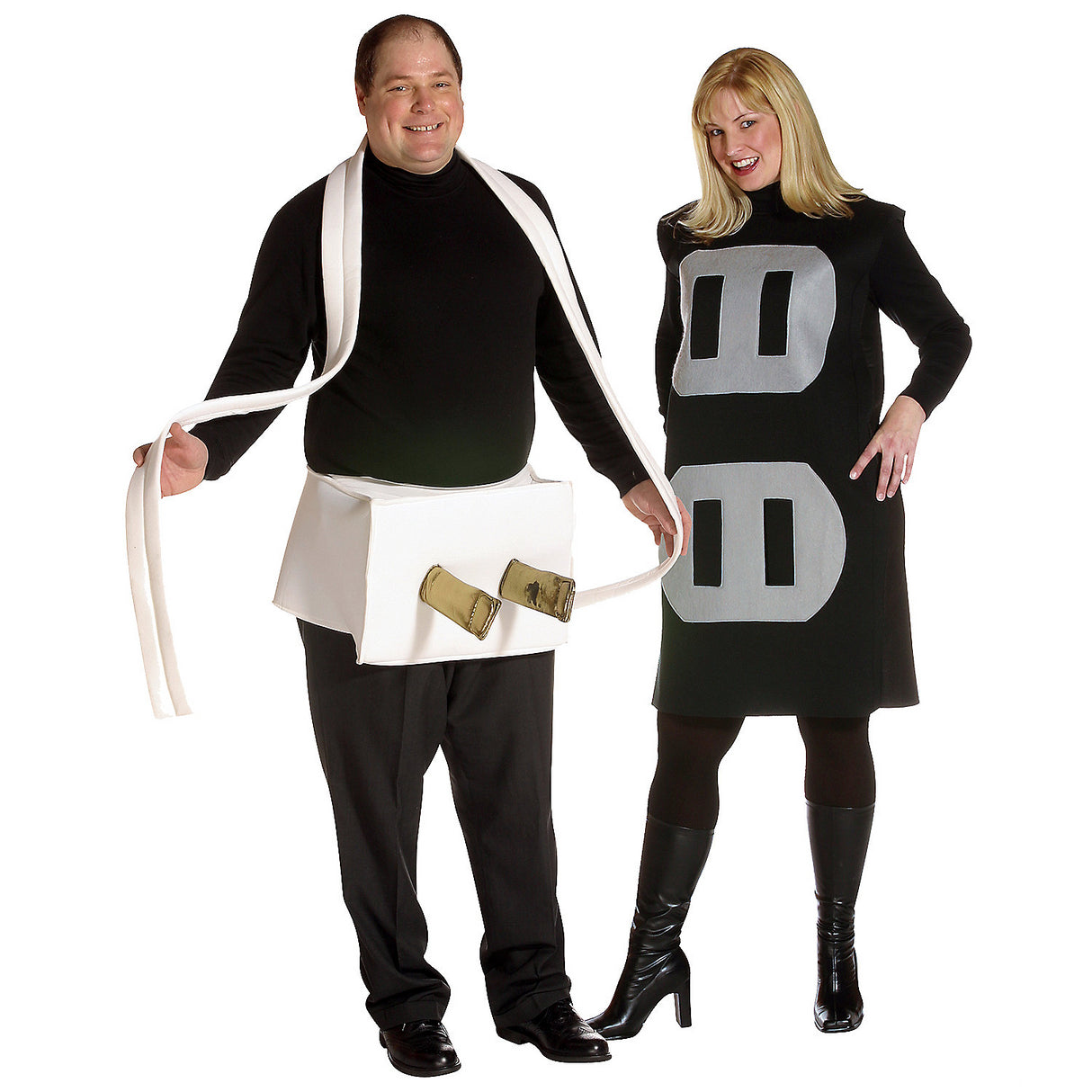 Humorous Plug and Socket Adult Costume for Couples Halloween Parties and Fun Dress-Up Events