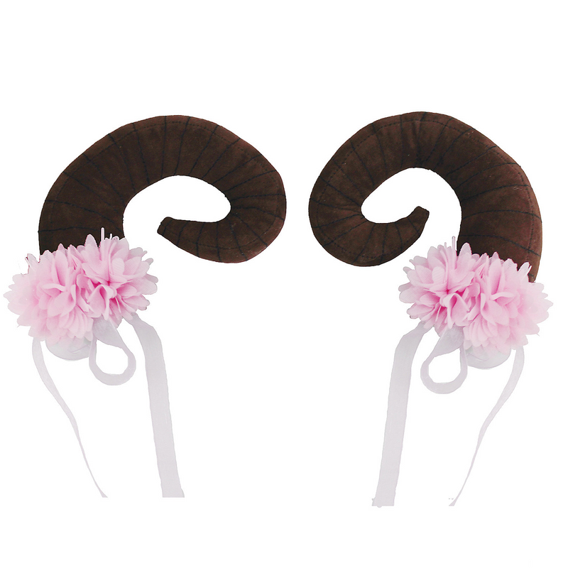 Floral Clustered Nymph Horn Pair