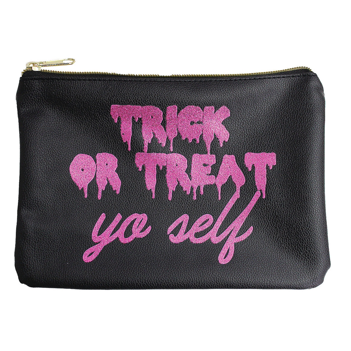 Stylish Treat Yo Self Makeup Bag for Everyday Use and Halloween Celebrations
