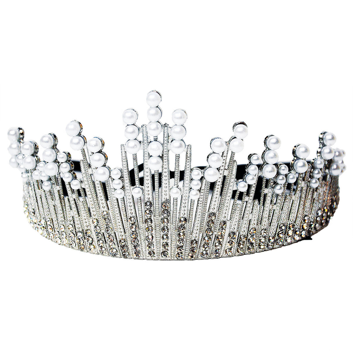 Elegant Pearl Tiara with Ribbon for Princess Costumes and Themed Celebrations