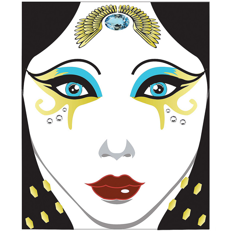 Authentic Face Decal Egyptian for Themed Parties Costume Events and Prominent Celebrations