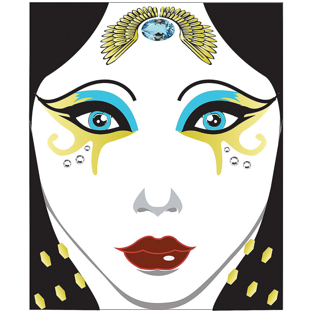Authentic Face Decal Egyptian for Themed Parties Costume Events and Prominent Celebrations