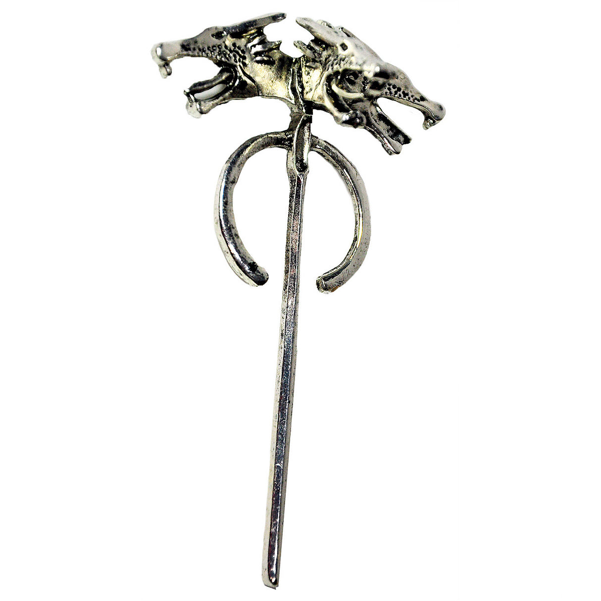Unique 3 Headed Dragon Emblem Pin for Medieval Costumes and DIY Accessories