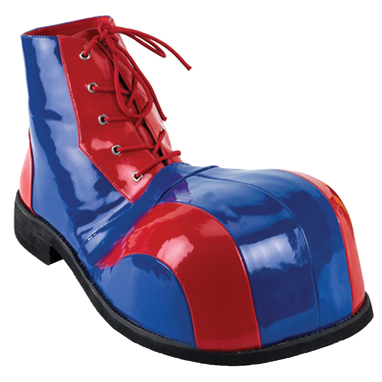 Colorful Clown Shoes Patent Red and Blue for Costumes Clown Parties and Festive Events