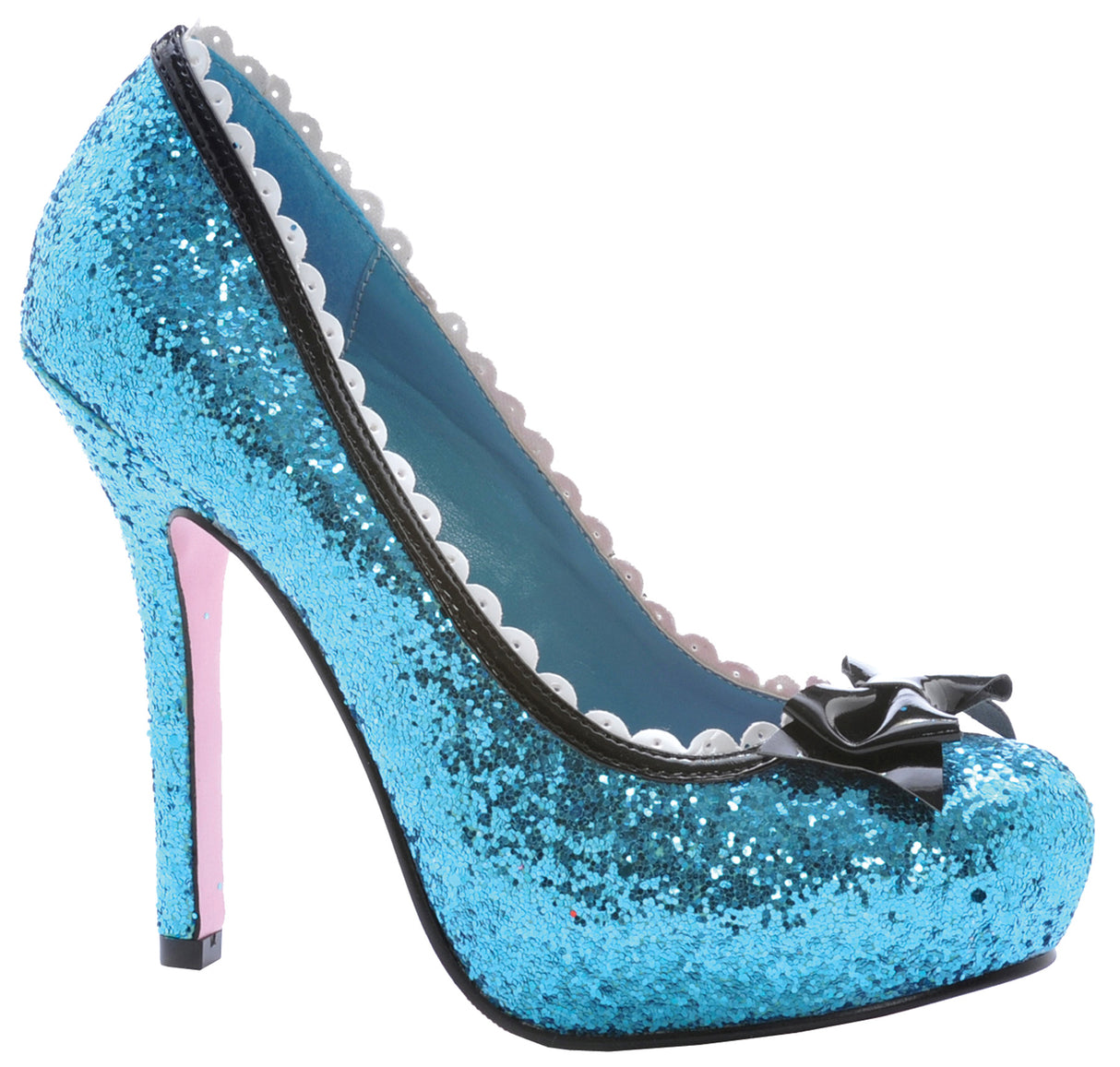 Elegant Princess Glitter Blue Shoes with 5 Inch Heels for Dress-Up Occasions Parties and Themed Events