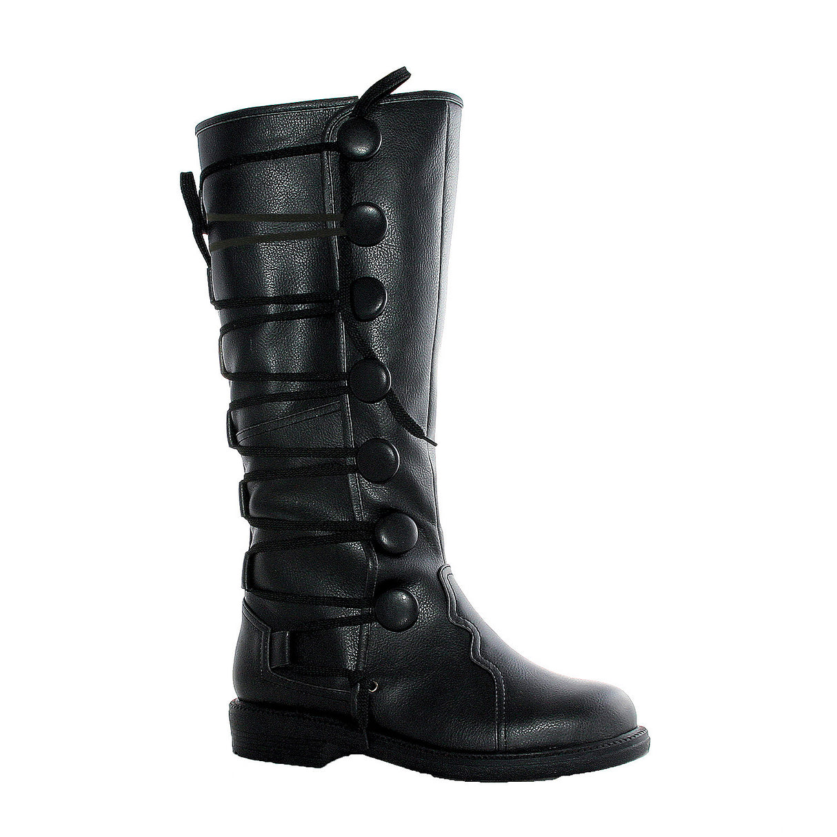 Ren Mens Black Boots for Renaissance Fairs Cosplay and Everyday Wear