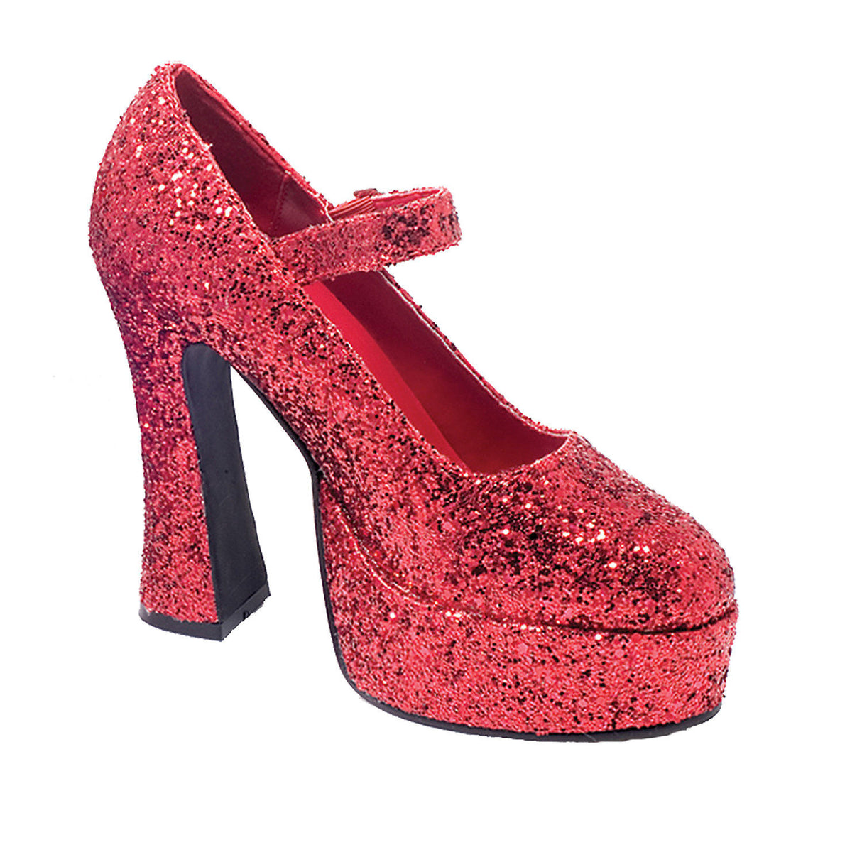 Stylish Platform M J Red Glitter Shoes for Bold Fashion Statement Halloween and 1980's Costume Parties