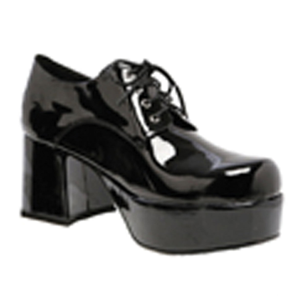 Stylish Black Pat Men Platform Shoes for Halloween Parties Themed Events and Retro Costume Looks