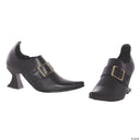 Black witch costume shoes with top buckle