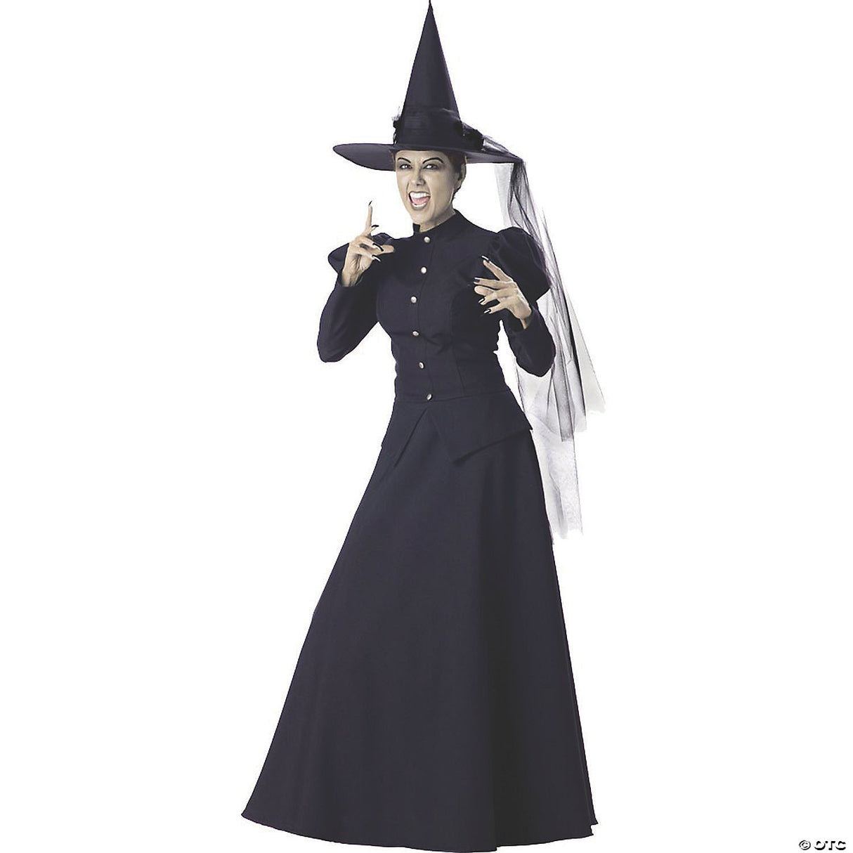 Women’s Wicked Witch Halloween Costume Dress Set with Hat