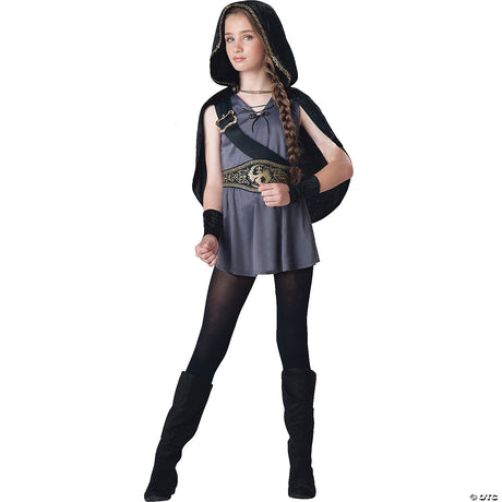 Stylish Girl's Huntress Costume for Halloween Parties and Creative Dress-Up Fun