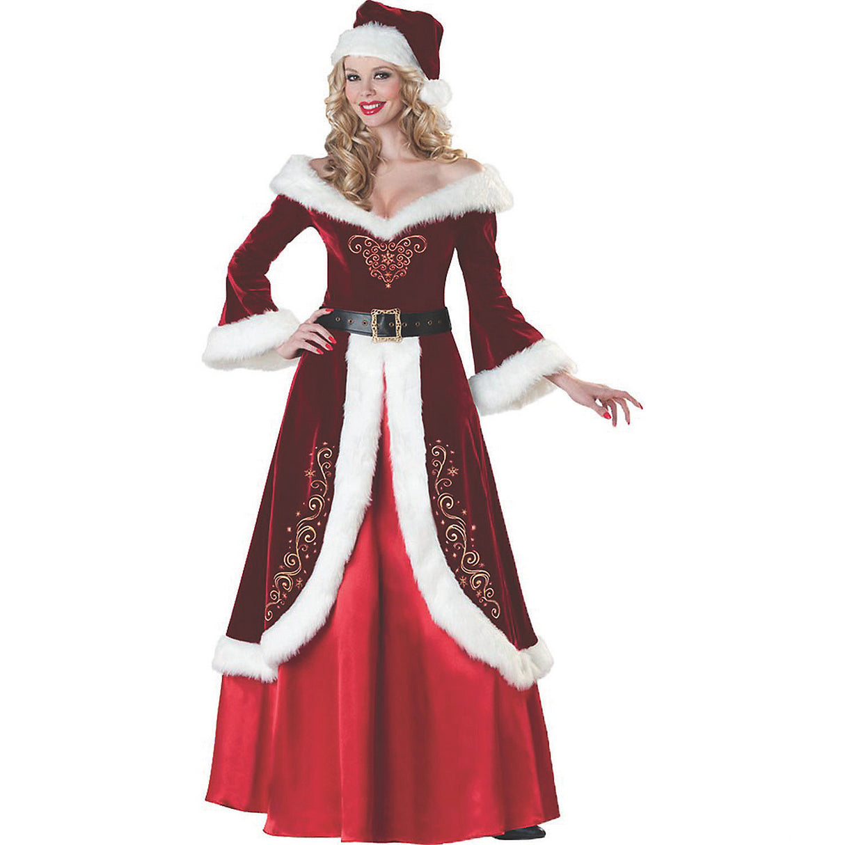 Elegant Women's Mrs. Claus Costume for Holiday Parties Christmas Events and Festive Gatherings