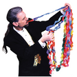 Colorful jumbo mouth coils party trick