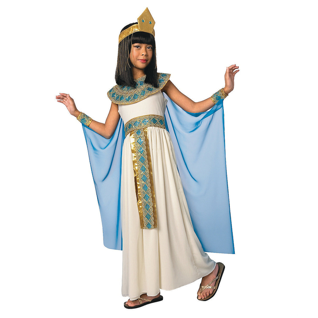 Elegant Girl's Cleopatra Costume for Halloween Parties Themed Events and Creative Dress Up