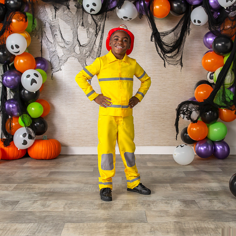 Disfraz deluxe de bombero para niños para fiestas de Halloween y diversión de disfraces
