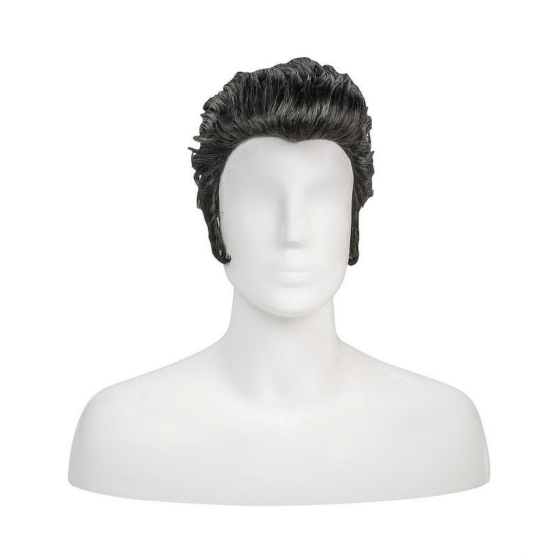 Peluca de cabello humano estilo pompadour de calidad para alquiler para eventos de actuación y fiestas de disfraces retro