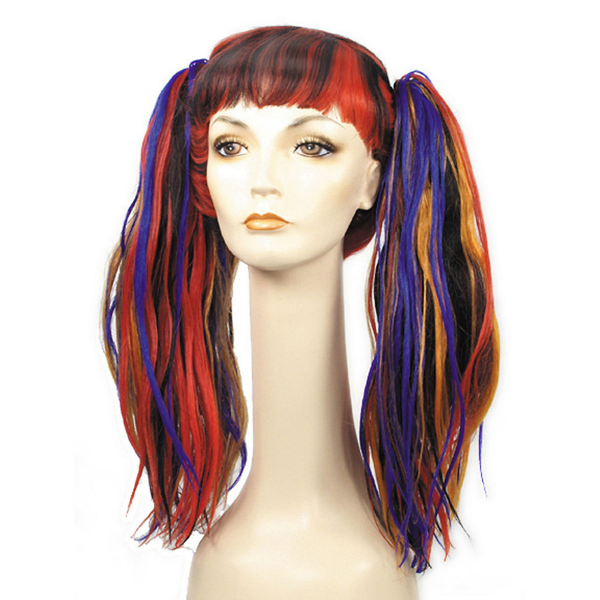 Rainbow Anime Twin B Multicolor Wig for Cosplay and Halloween Costume Events