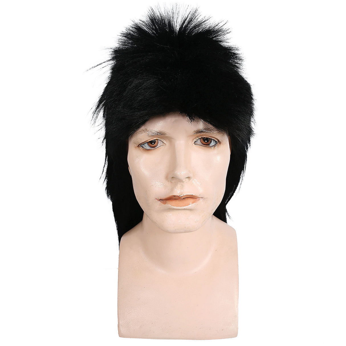 Premium Mullet Long Black Wig for Costume Parties Theater and Character Dress Up