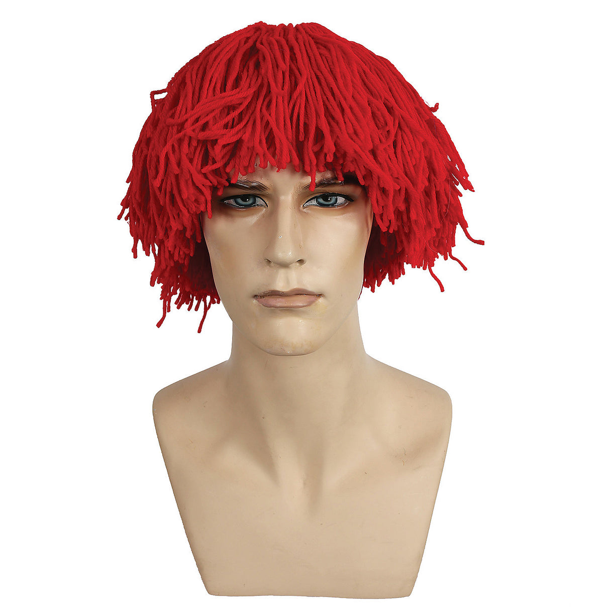 Affordable Rag Andi Bargain Red Mop Wig for Theatrical Performances and Costume Parties