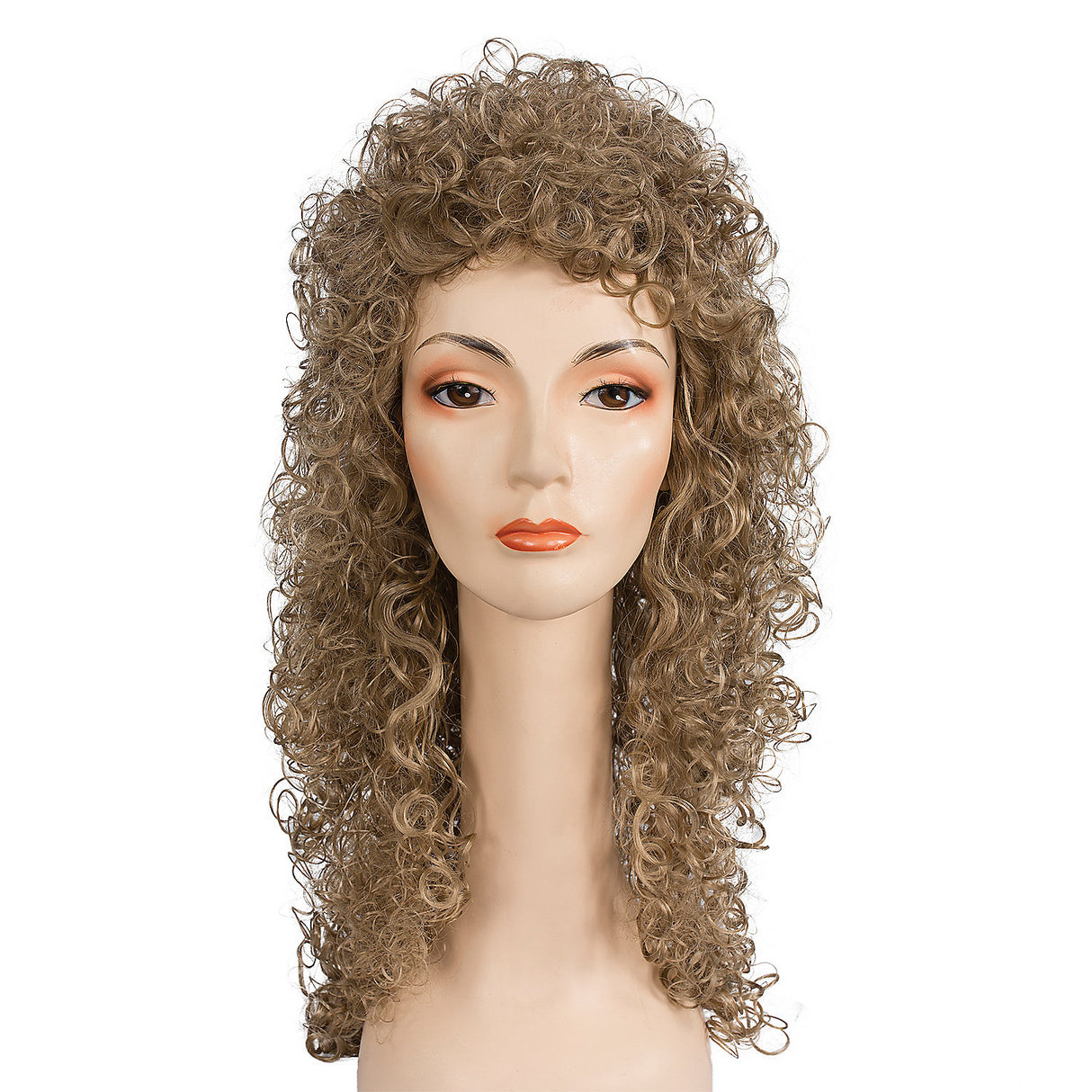 Vibrant Plabo Xl Brown Curly Wig for Rock Star and Fairy Tale Characters