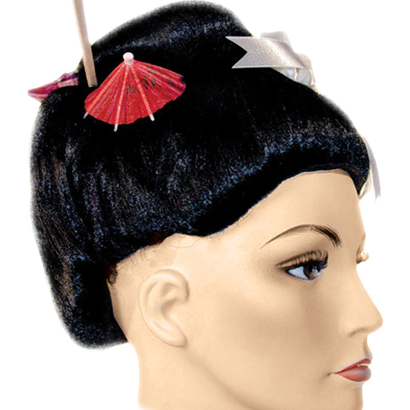 Elegant Geisha Fancy Bargain Black Wig for Asian Themed Costumes and Cultural Events